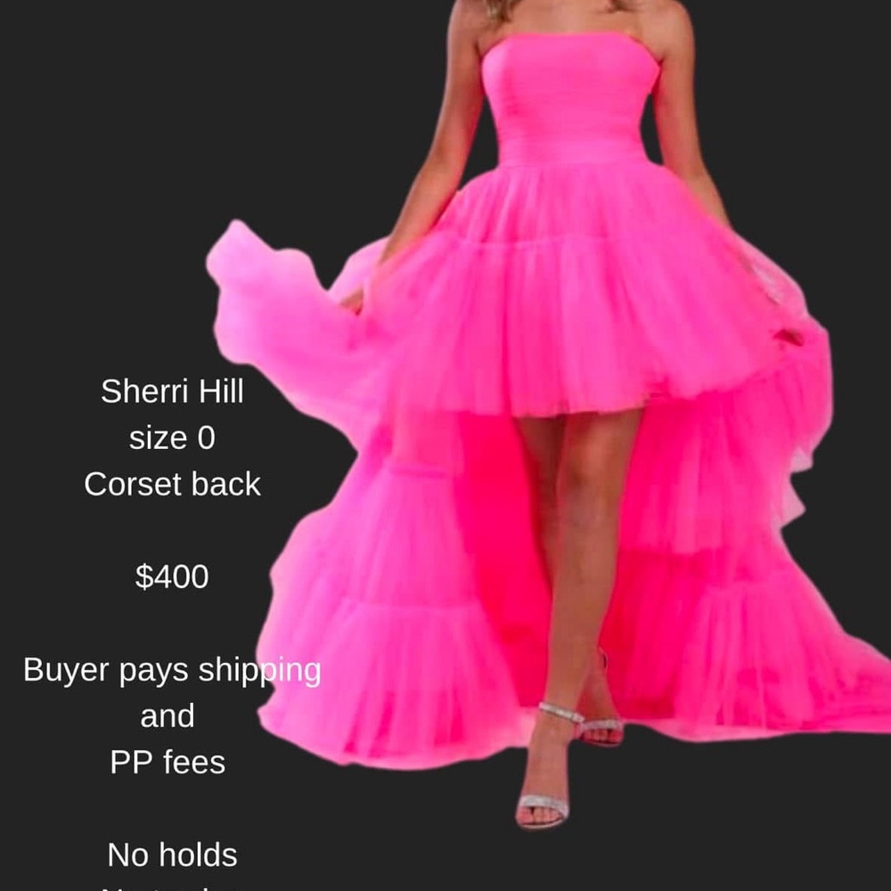 Sherri Hill Vibrant Pink High-Low Dress